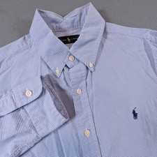 Ralph Lauren Button Down Shirt Mens Size Large Gingham Long Sleeve Pony Logo