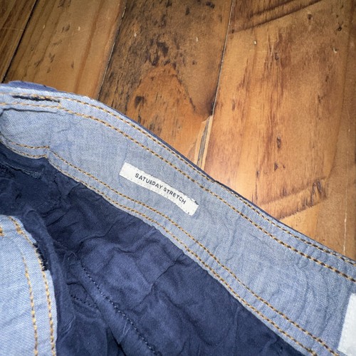 Pantalones Cortos Chinos Lucky Brand Saturday Elastizados 36W Azul Marino Informales Preppy 9" - Imagen 3 de 8