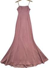 Watters Womens Maxi Bridesmaid Dress Sleeveless Back Zip Size 8 Dusty Rose