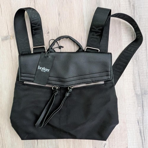 NWT Botkier New York Black Mini Buckle Flap Adjustable Backpack (A4) - Picture 2 of 6