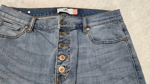 Cabi Palm Beach kurze Knopfleiste blaue Jeans Größe 12 34 x 26 - Bild 8 von 15