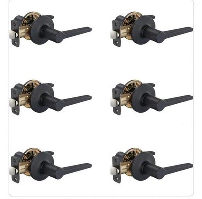 Amazon Basics Manchester Matte Black Door Lever Handles - 6 Pack - Brand New