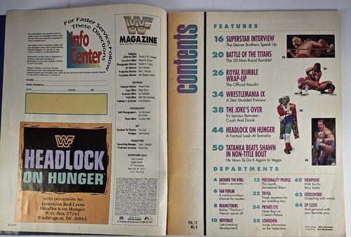 WWF Wrestling Magazin April 1993 Pre Wrestlemania IX Ausgabe WWE Undertaker Yoko - Bild 3 von 7