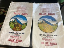 13 EMPTY CORTEZ CO MILL BLUE BIRD VALLEY FLOUR BAGS  SACKS CLEANED 20lb