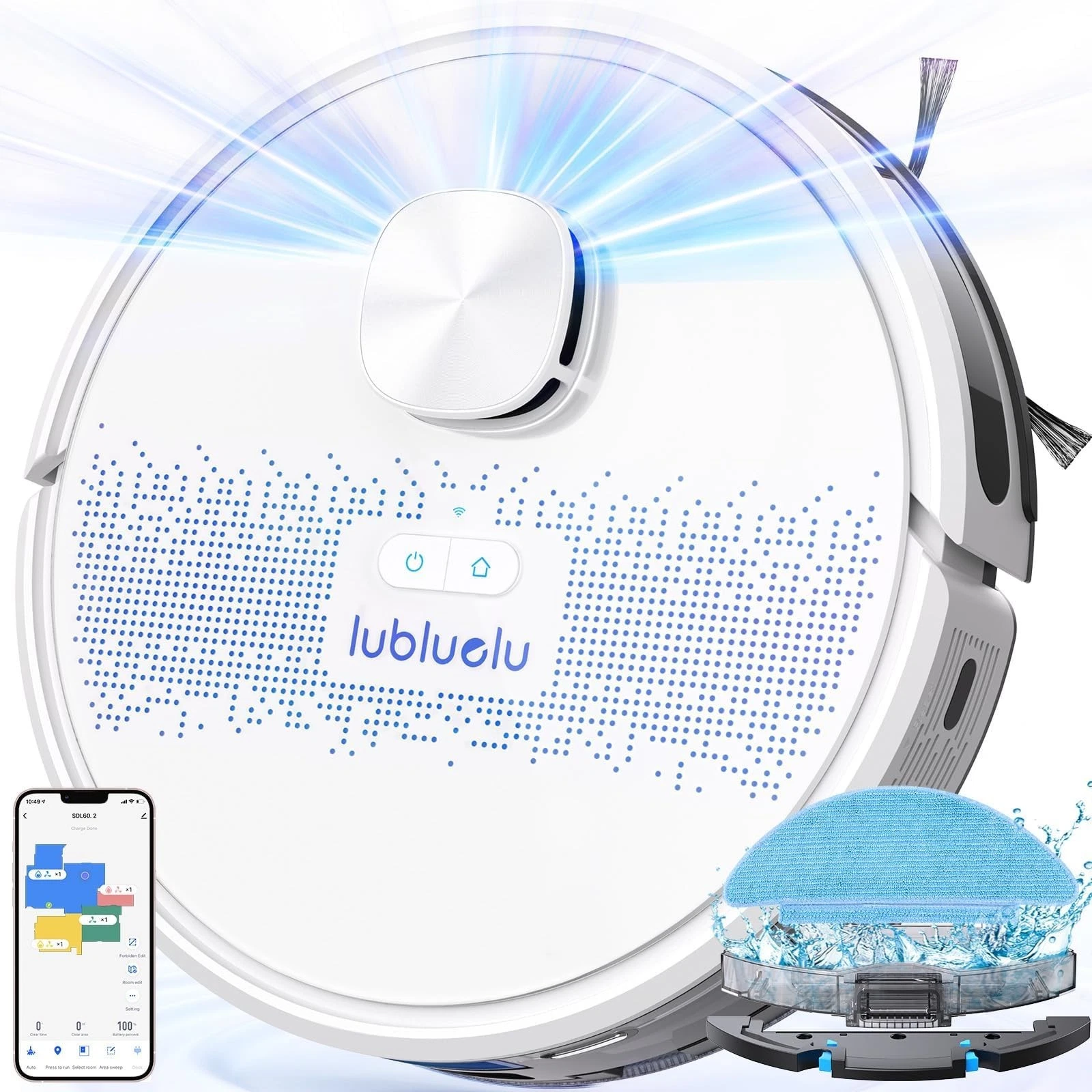 Lubluelu SL60 Robot Vacuum Mop 4000Pa LiDAR App Alexa Pet Hair