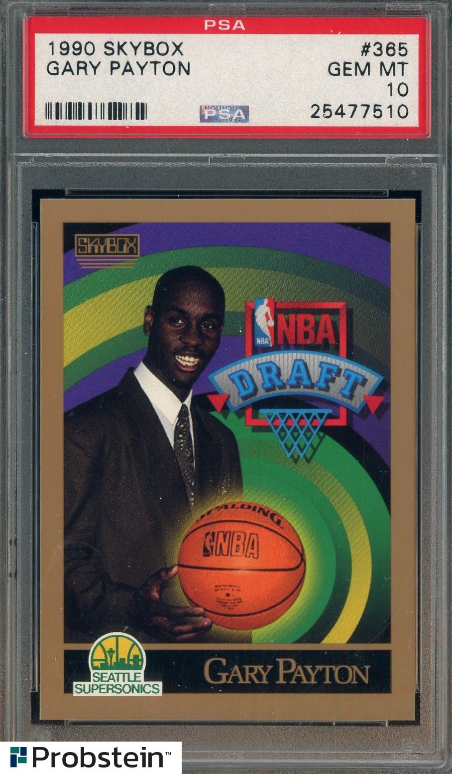 1990 Skybox #365 Gary Payton Seattle Supersonics RC Rookie PSA 10 GEM MINT