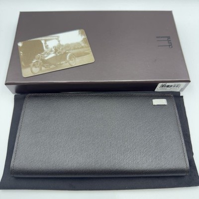 Dunhill Men's Bi-Fold Leather Wallet Dark Brown No Coin Pocket Slim Card Case