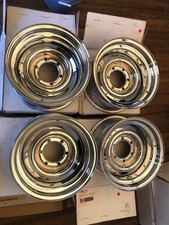 4 New Chrome 5x8 Wheel Vintique Smoothie Wheels 6x5.5 6 Lug Chevrolet Usa Made 4 New Chrome 5x8 Wheel Vintique Smoothie Wheels 6x5.5 6 Lug Chevrolet Usa Made