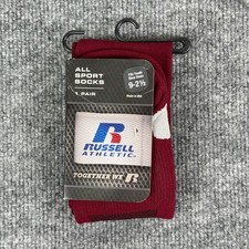 Russell Athletic Socks Kids All Sport Maroon Youth Shoe Size 9-2.5 Baseball New