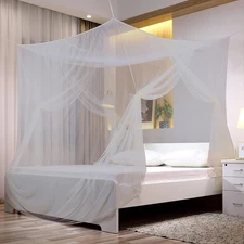No-See-Um mesh Square Mosquito Net for King Size Bed 2 Openings Netting Mosquito