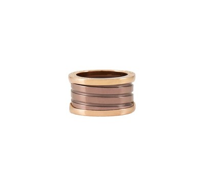 Bvlgari B.Zero1 Bronze Cermet Triple Band Ring in 18K, SZ 52
