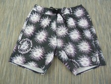 Volcom Board Shorts Mens Large Black Pink Sun Print Swim Surf Beach