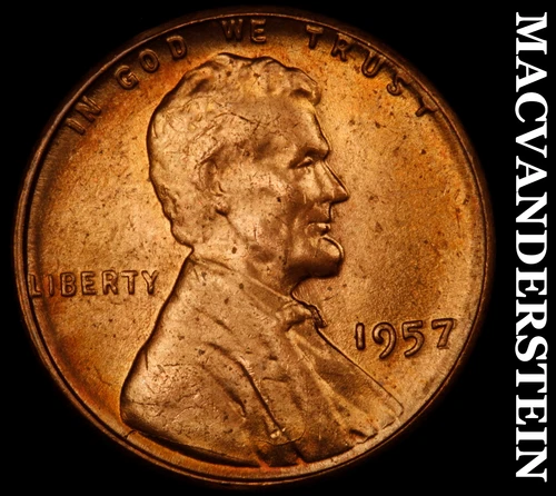 1957 Lincoln Wheat Cent- Choice Gem Brilliant Uncirculated No Reserve #J2411