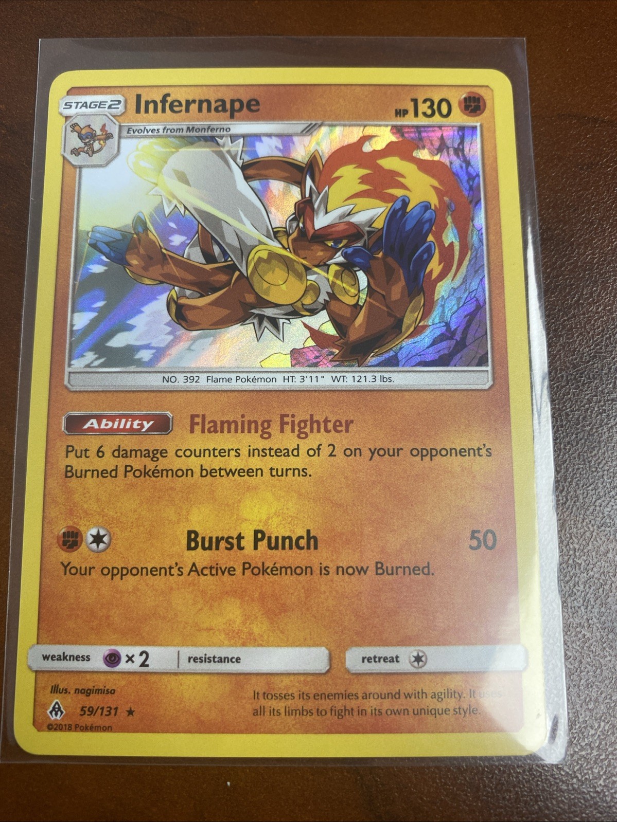 Infernape 59/131 Holo Rare Forbidden Light Pokemon Holo LP