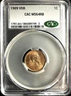 1909 VDB LINCOLN CENT CAC- MS-64RB