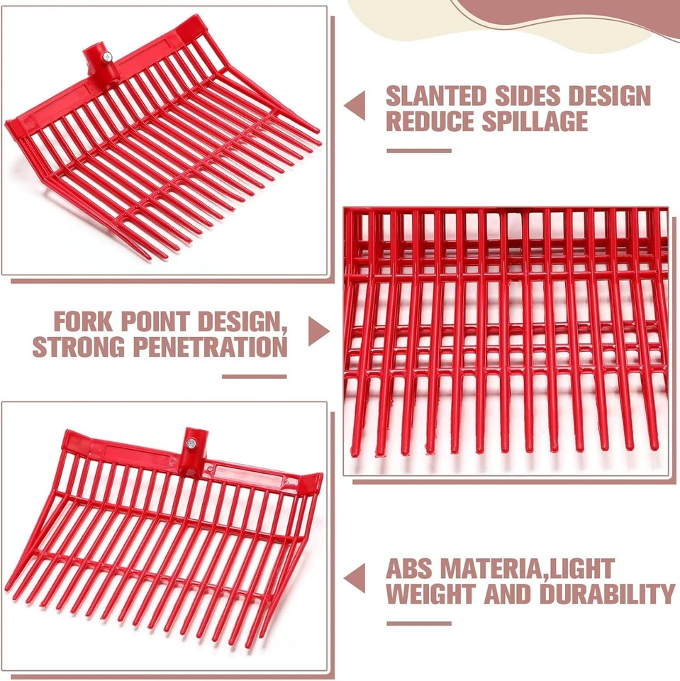 6 peças cabeça de substituição de garfo de estrume, cabeça de garfo de 18 dentes com parafusos e porcas - Imagem 3 de 4