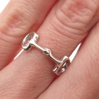 925 Sterling Silver Vintage Mexico Horse Bit Oxidized Ring Size 4.5