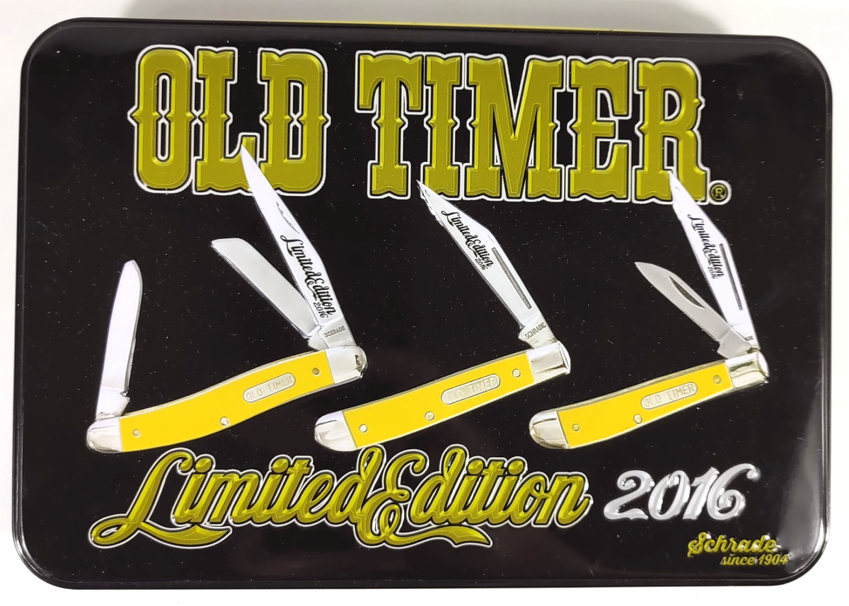 Schrade Old Timer 2016 limited-edition 3-knife collector Tin gift