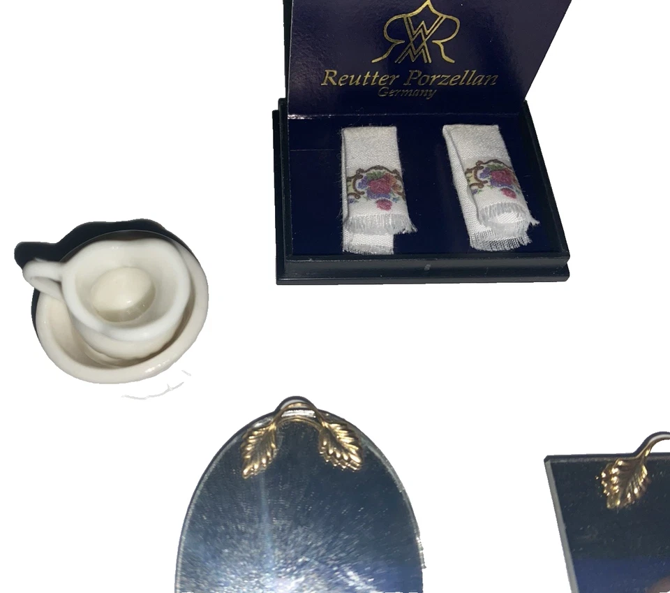 Artículos de decoración de miniaturas para casa de muñecas espejos toallas Foto 4 de 4