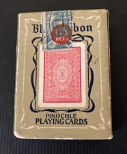 Vintage Blue Ribbon 929 Red Pinochle Playing Cards Seal Intact Copyright 1916