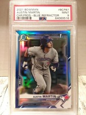 NON AUTO 2021 Bowman Chrome 1st Austin Martin Blue Refractor 10/150 PSA MINT 9