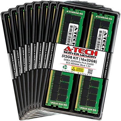 512GB 16x 32GB PC4-3200 RDIMM Supermicro 220HE-FTNRD-NEBS 220TP-HC8TR Memory RAM