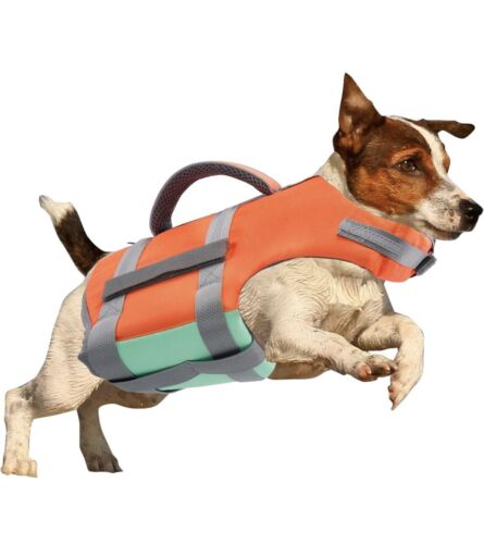 Pet Swimming Water Safety Vest Dog Life Jacket Swimsuit Lifesaver Adjustab Large
