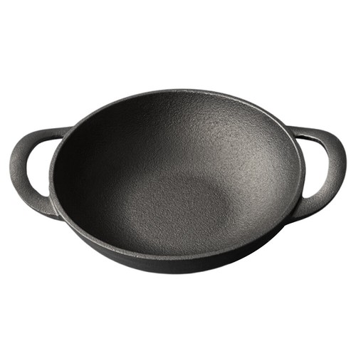 Cast Iron Pan Non-Stick Frying Pan with 2 Handles Multi-Purpose for Home Kitchen