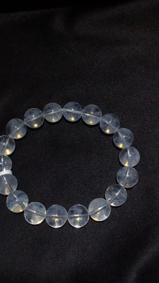 11mm Natural Clear White Blue” Feather ”Quartz Crystal Bracelet AAA eBay