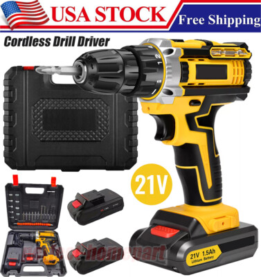 Cordless Brushless Impact Driver Hammer Drill Combo Kit with 2 Battery ...
