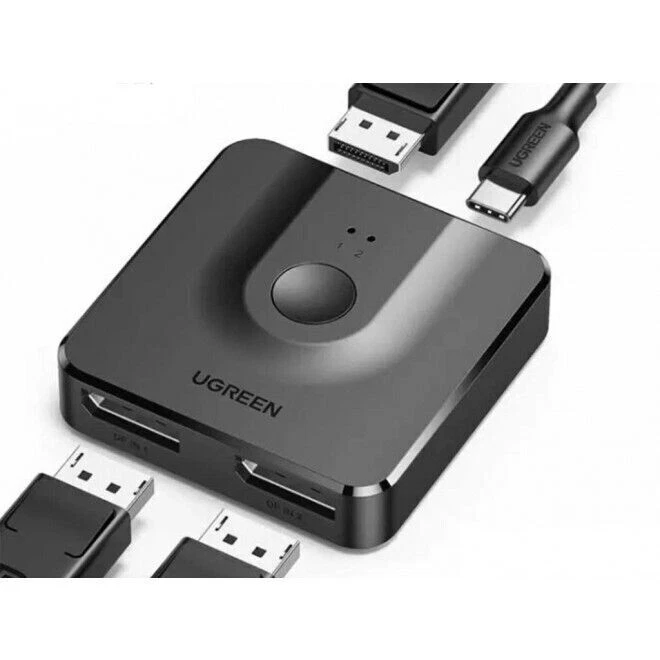 Ugreen DisplayPort DP 1.4 Switch Bi-Direction 8K Monitor Splitter Converter Hub - Image 2 of 3