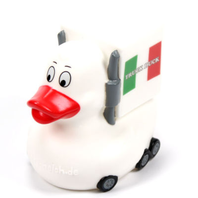 Original Truck Duck Italien Italy Figur Trucker LKW Auto Ente Flagge Fahne Deko