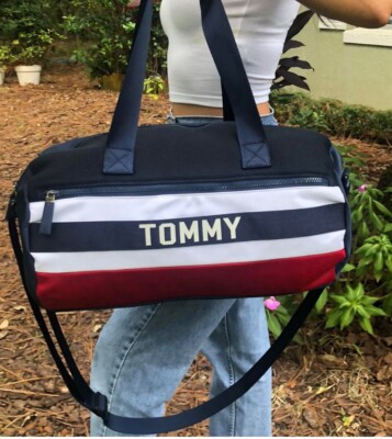 Tommy Hilfiger Duffel Bag Gym Navy Blue, Red, White New No Tags Gift 17 