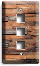 RUSTIC BARNWOOD RECLAIMED WOOD LOOK LIGHT SWITCH OUTLET PLATES RANCH BARN DECOR