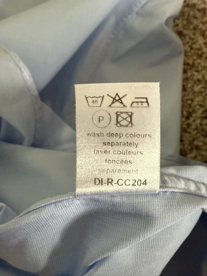 Dunhill Hombre Camisa de Vestir, Azul Claro, Talla 16, Hecho en Inglaterra Camisa Formal Foto 3 de 4