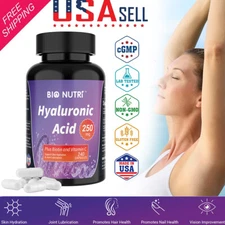 Hyaluronic Acid 250mg 240 Capsules 25mg of Vitamin C For Joint and Skin Health