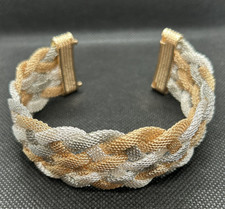 Gorgeous Gold And Silver Tone Braided Magnetic Bracelet