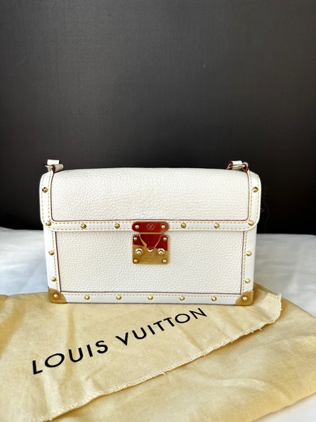 Louis Vuitton White Suhail Leather L'Aimable Bag - Authentic Luxury