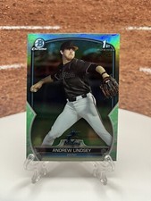 Andrew Lindsey 1st Bowman Lunar Refractor, 2023 Bowman Draft, Marlins