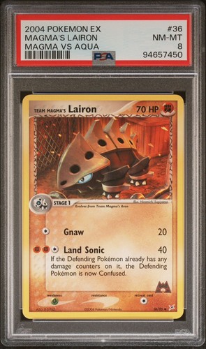 Team Magma's Lairon graded PSA 8 for sale on eBay