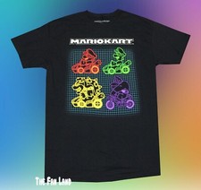New Nintendo Super Mario Kart 1992 Neon Black Mens Vintage Classic T-Shirt