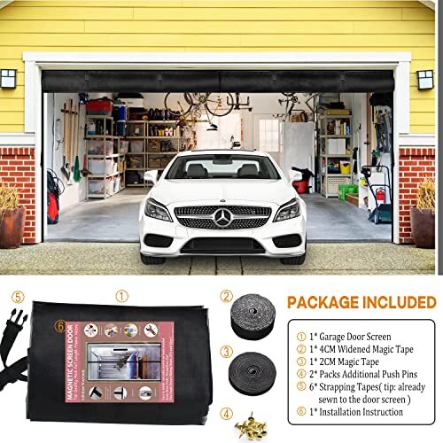 Toanel Garage Screen Doors for 2 Car Garage 16x7 ft Garage Door Screen Heavy D eBay