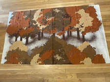 Rare Mid Century Vintage Retro Art Deco Fabric Wallhanging