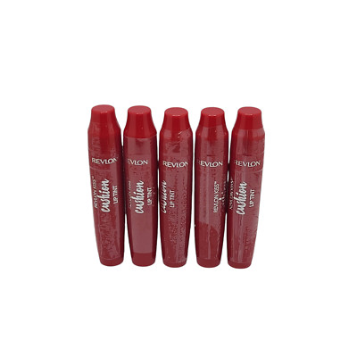 5 Pack Revlon Kiss Cushion Lip Tint Lipstick, Crimson Feels