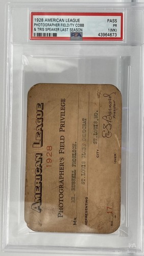 1928 Ticket Pass Babe Ruth 54 HR/Cobb Last YR 90 Records/Dickey Debut/Speaker⚾️ - Picture 2 of 5