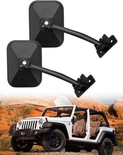 Espejo retrovisor lateral se adapta a 97-18 Jeep Wrangler negro conductor  pasajero liberación rápida | eBay