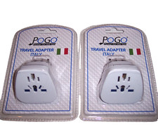 Lot of 2 NEW POGO Travel Power Adapter Italy Pin Type Travelers 150 Countries