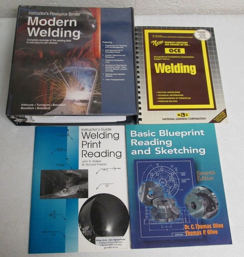 Lot 4 Welder's Training Books: Modern Welding, Althouse; BluePrint Reading