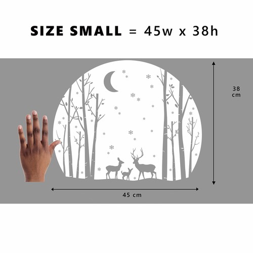 Stag Birch Circle Christmas Window Sticker - Dizzy Duck Xmas Window Cling Decals - Picture 3 of 6