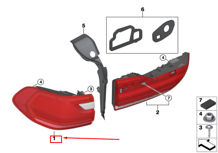 BMW X7 G07 Rear Left Taillight 63217442287 GENUINE for sale online 